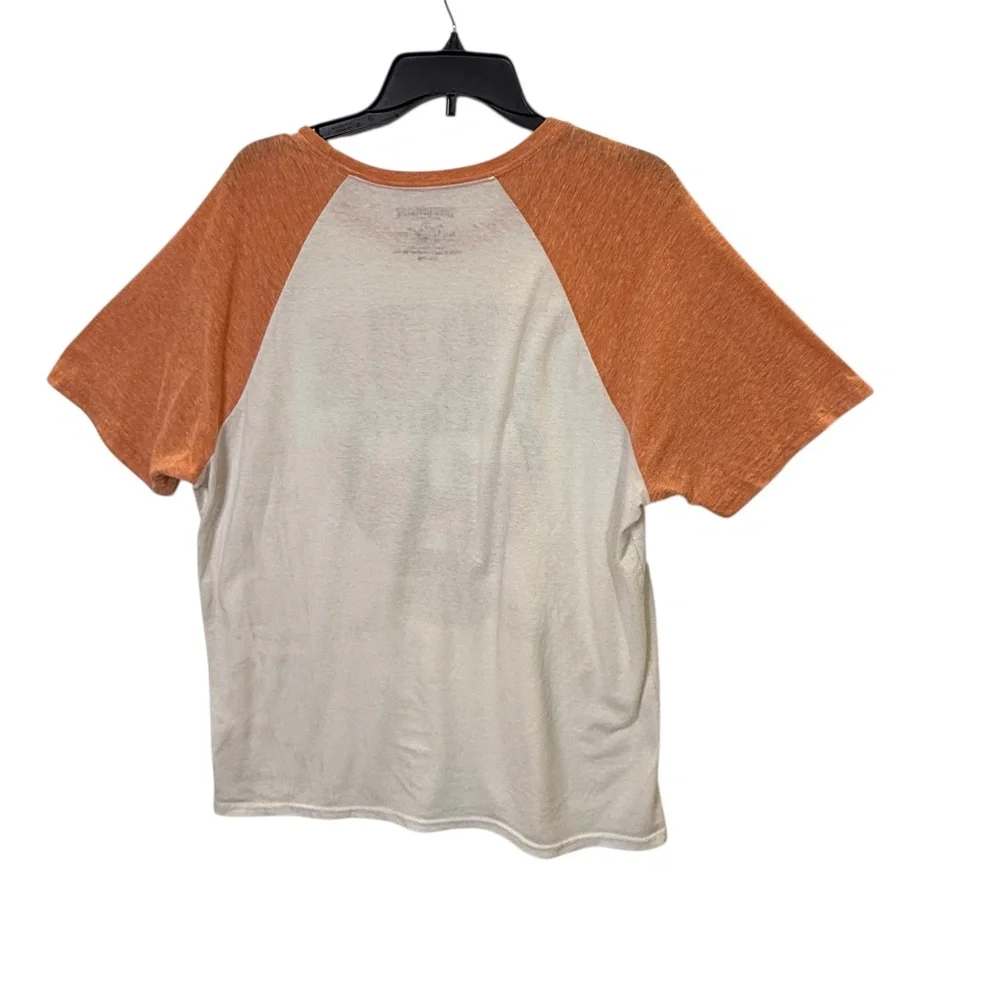 True Religion World Tour Orange and Tan Raglan Tee XXL